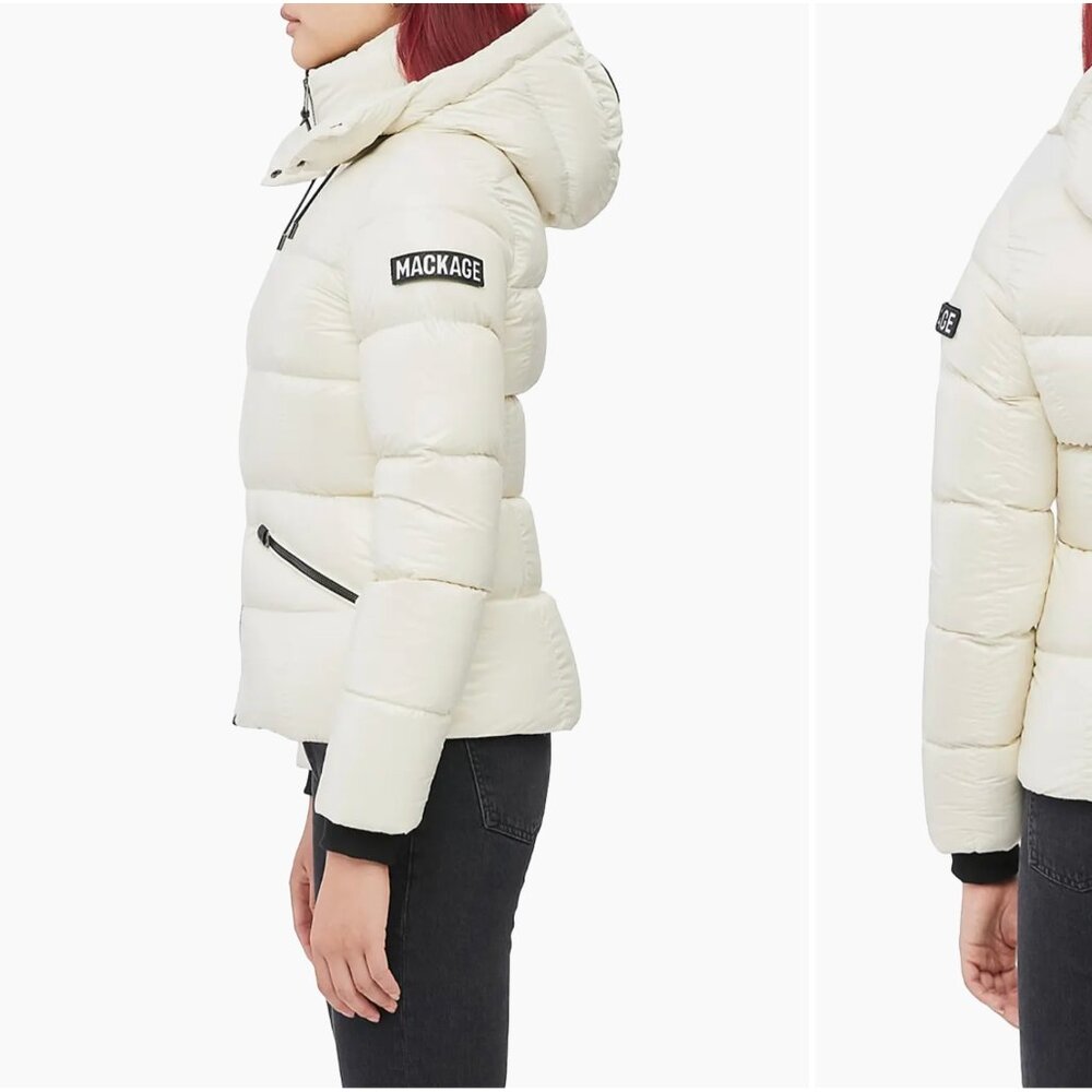 Mackage Cream Hooded Puffer Jacket - Picture 4 of 16